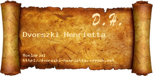Dvorszki Henrietta névjegykártya