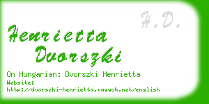 henrietta dvorszki business card